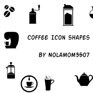 Coffee Icon Shapes for Photoshop