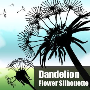 Dandelion Flower Silhouette PSD