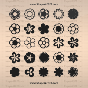 25 Flowers Vector Shapes