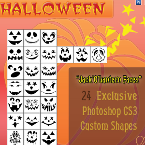 Jack O Lantern Halloween Shapes for Photoshop