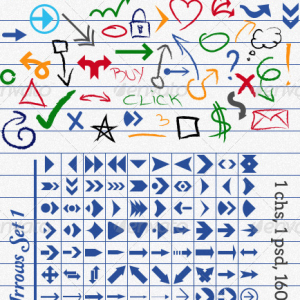 Photoshop Arrows and Doodle Shapes and Symbols CSH