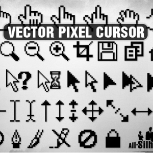 Pixel Cursor Icon Shapes for Photoshop