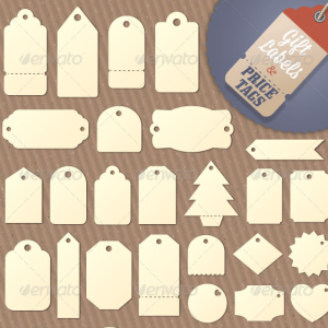 Tag and Price Label Vector Shapes