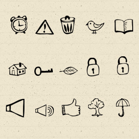 30 Hand Drawn Icons And Photoshop Shapes