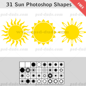 31 Sun Photoshop Shape