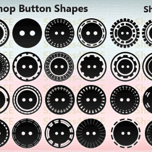 33 Photoshop Button Shapes Two-Hole Buttons