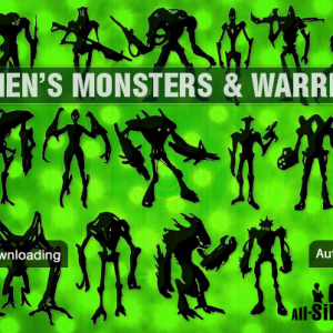 Aliens monsters and warriors