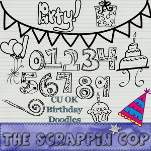 Birthday Doodle Vector Photoshop Shapes