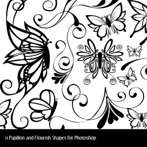 Butterfly and Floral Vector Shapes