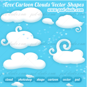 Cartoon Cloud Photoshop Shapes