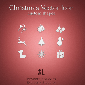 Christmas Icons Photoshop Custom Shapes