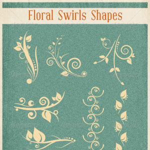 Floral Swirl Shapes Photoshop CSH