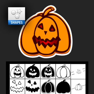 Halloween Pumpkin Photoshop Shape