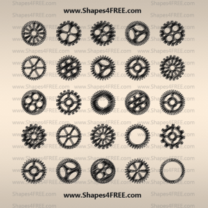 50 Hand Drawn Gear Vectors