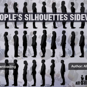 People silhouettes sideview