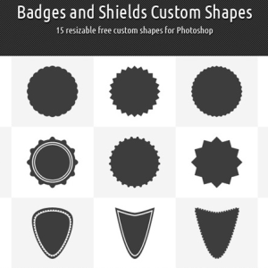 Photoshop Vector Badge and Shield Shapes CSH