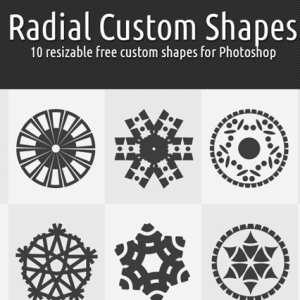 Radial Snowflakes and Stars Shapes for Photoshop CSH