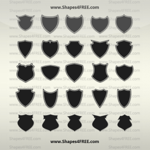 55 Shields Photoshop Custom Shapes