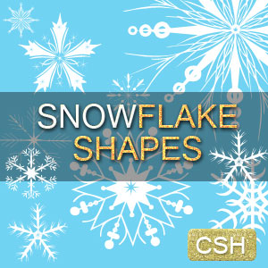 Snowflake Photoshop CSH Shapes for Christmas