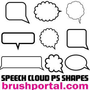 Speech Clouds and Bubbles Photoshop Shapes