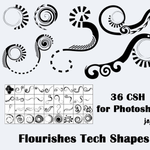 Tech Swirl Floral Shapes for Photoshop