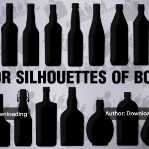 Vector bottle silhouettes