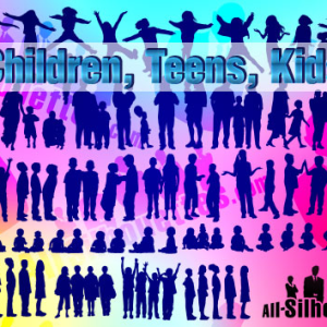 Vector Children and Teens Silhouette