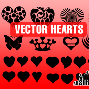 Vector Heart Shapes for Photoshop CSH